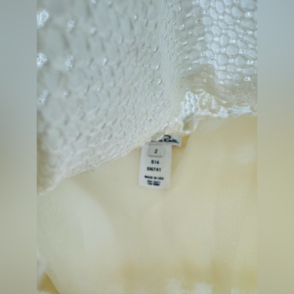 Oscar de la Renta ecru Lace & Embroidered top blouse size 2 - Picture 8 of 12